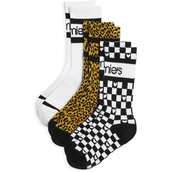 Private Label Accessories - Private Label Women's 3 Pack of Socks - Checkered - Leopard - White - NWT